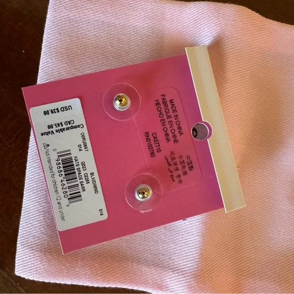 Kate Spade Gumdrop Stud Earrings Black Crystal NWT - Picture 2 of 5